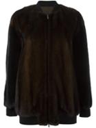 Blancha Zipped Coat, Women's, Size: 42, Brown, Mink Fur/viscose/wool/spandex/elastane