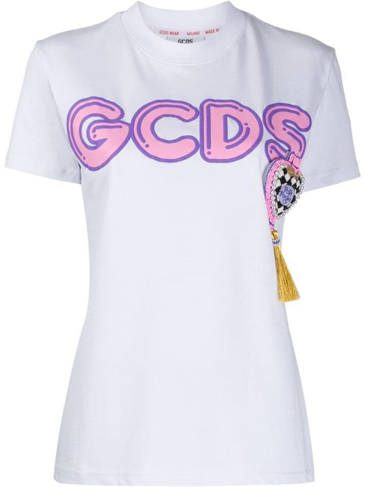 Gcds Logo Print Pendant T-shirt - White