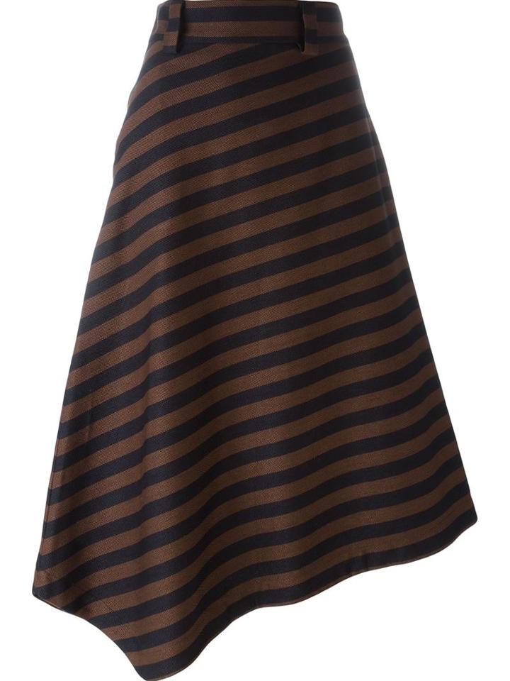 Lucio Vanotti Diagonal Striped Asymmetric Skirt