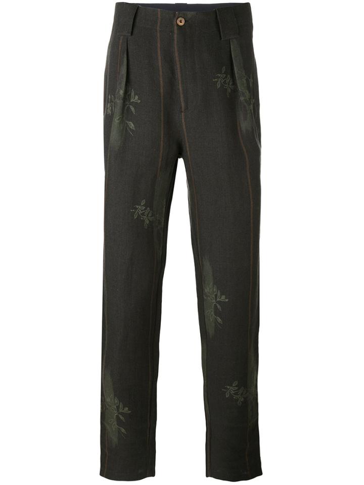 Etro Leaf Pattern Trousers - Green