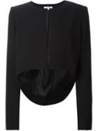 Carven Cropped Front Jacket, Women's, Size: 36, Black, Acetate/viscose