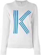 Kenzo K Intarsia Jumper, Women's, Size: Medium, Grey, Cotton/polyamide