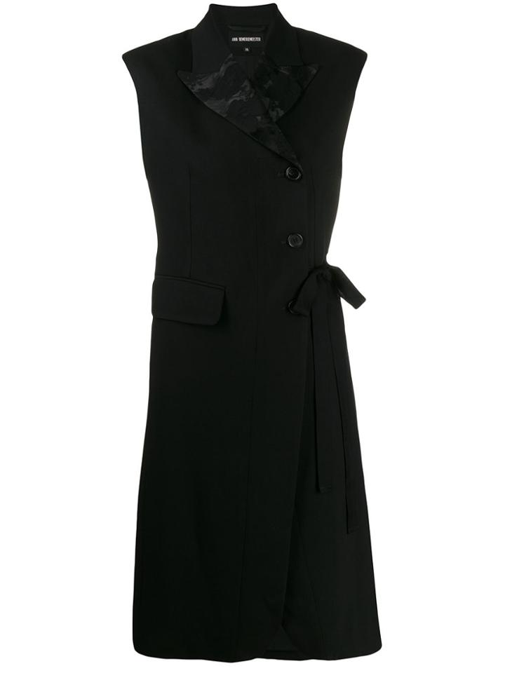 Ann Demeulemeester Embroidered-laped Midi Vest - Black