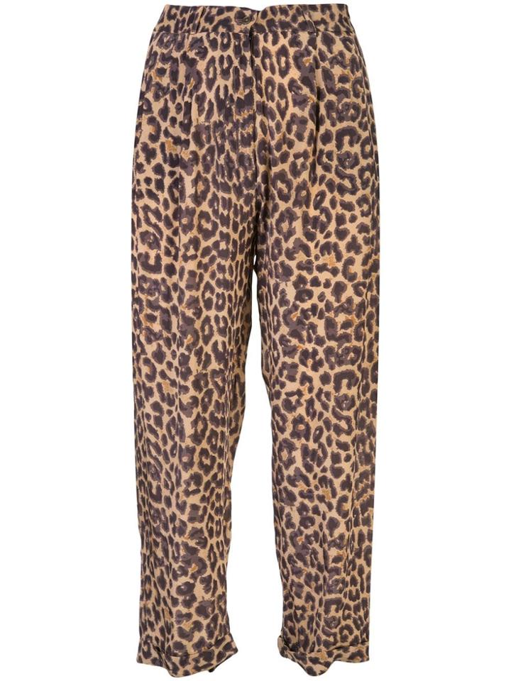 Mes Demoiselles Steven Leopard-print Trousers - Brown