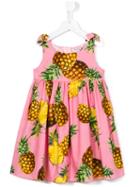 Dolce & Gabbana Kids Pineapple Print Dress, Girl's, Size: 6 Yrs, Pink/purple