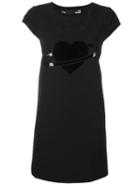 Love Moschino Logo Print T-shirt Dress, Women's, Size: 42, Black, Cotton/polyester/spandex/elastane/acetate