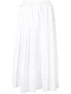 Simone Rocha Pleated Skirt With Broiderie Anglaise Trim - White
