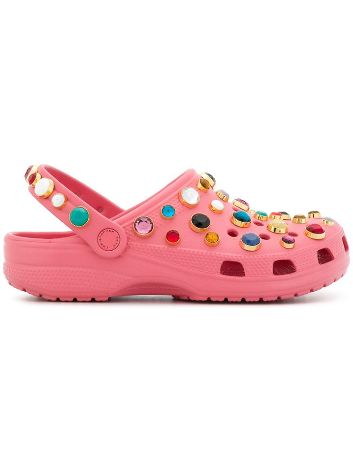 Christopher Kane Embellished Crocs Clog - Pink & Purple
