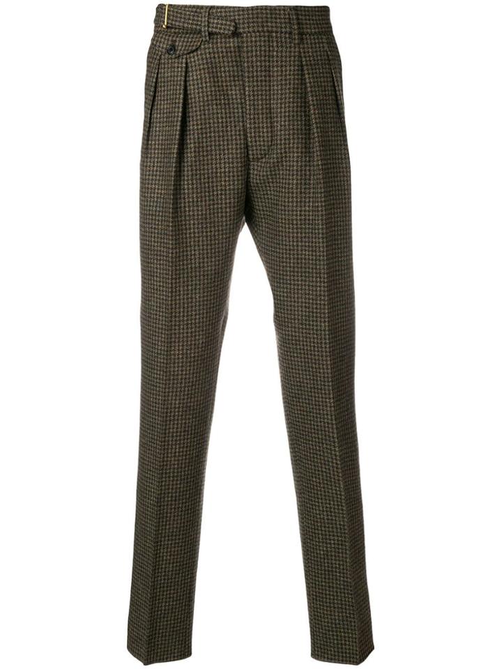 Lardini Houndstooth Trousers - Brown