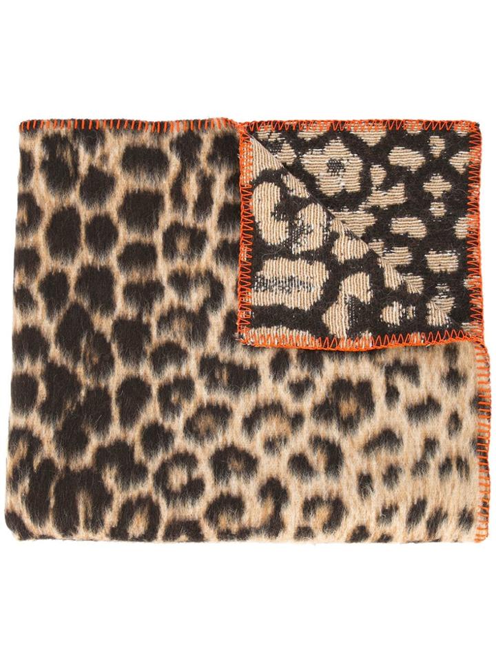 R13 Leopard Blanket Scarf - Multicolour