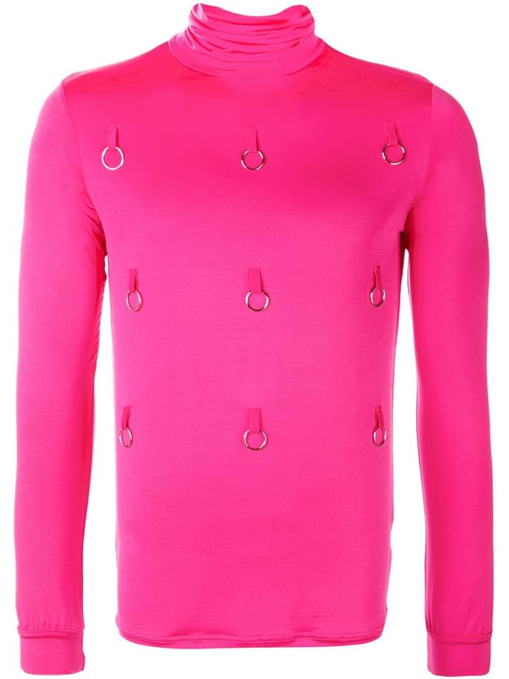 Raf Simons Hoop Detail Turtleneck Jumper - Pink