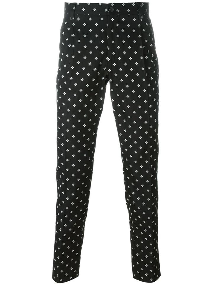 Dolce & Gabbana Floral Print Tailored Trousers