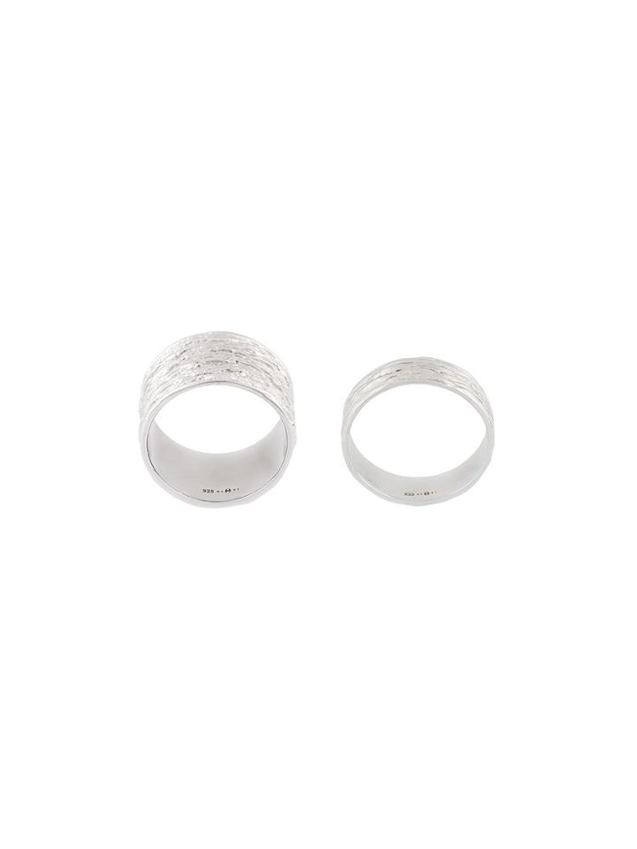 Eshvi Embossed Rings - Metallic