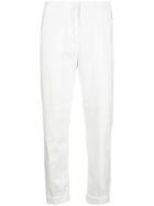 Peserico Cropped Straight-leg Trousers - White