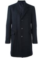 Dondup Flap Pockets Mid Coat, Men's, Size: 54, Blue, Polyamide/viscose/virgin Wool