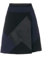 Victoria Victoria Beckham Patchwork Mini Skirt - Black