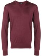 Hackett Fine Knit V-neck Sweater - Red