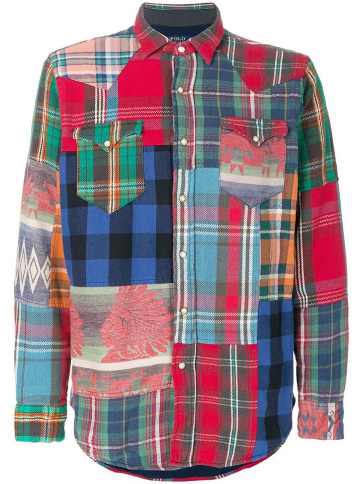 Polo Ralph Lauren Long Sleeved Patchwork Shirt - Multicolour