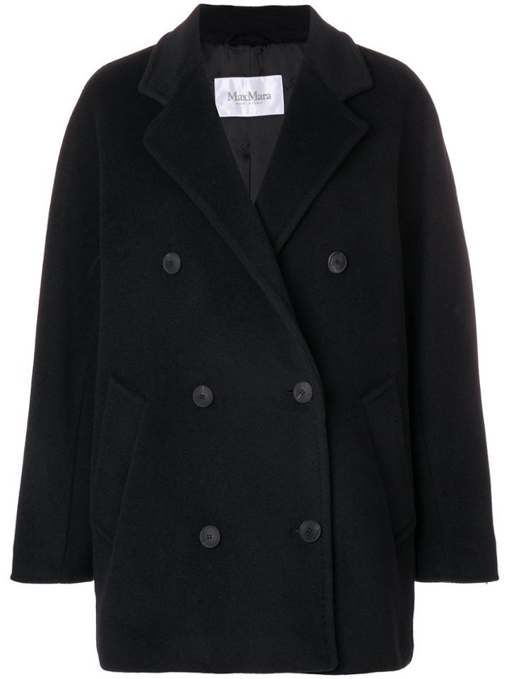 Max Mara Short Double Breasted Coat - Black