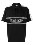 Kenzo Logo Short-sleeve Polo Top - Black