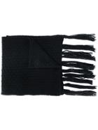 Golden Goose Deluxe Brand Fringed Knitted Scarf - Black