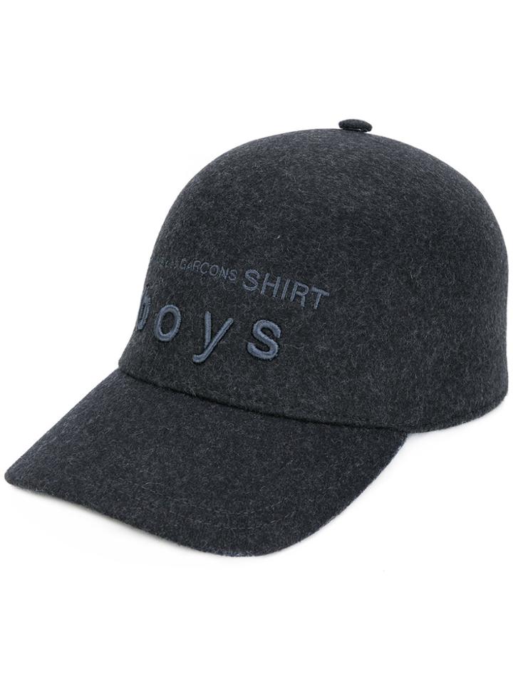 Comme Des Garçons Shirt Boys Embroidered Logo Cap - Grey