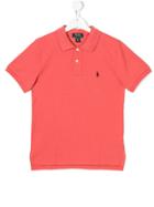 Ralph Lauren Kids Embroidered Logo Polo Shirt - Pink & Purple