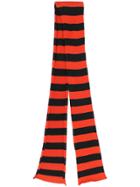 La Doublej Striped Knit Skinny Scarf - Orange