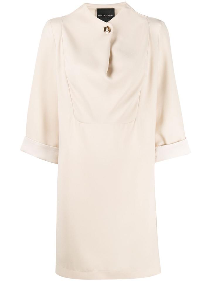 Erika Cavallini Draped Shift Dress - Neutrals