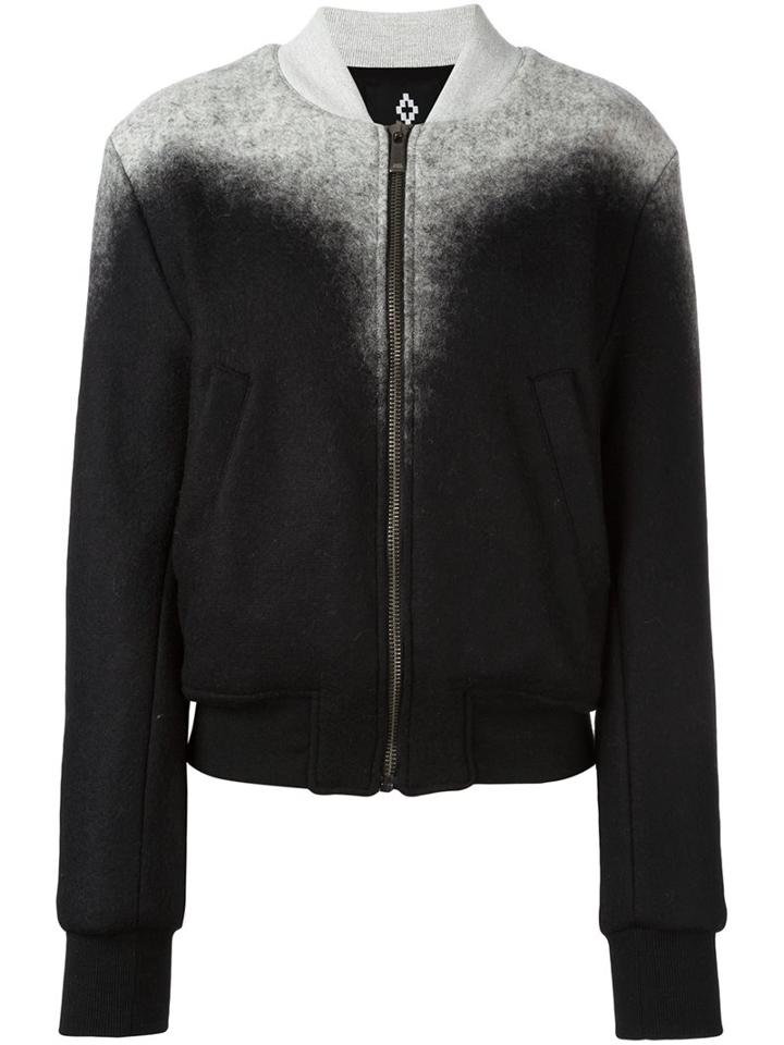 Marcelo Burlon County Of Milan Two-tone Bomber Jacket, Women's, Size: Small, Black, Cotton/polyester/viscose/virgin Wool