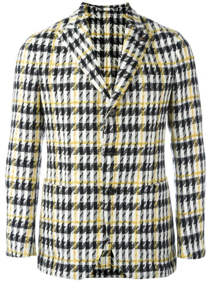 Gabriele Pasini Check Effect Blazer, Men's, Size: 46, Wool/alpaca/mohair/viscose