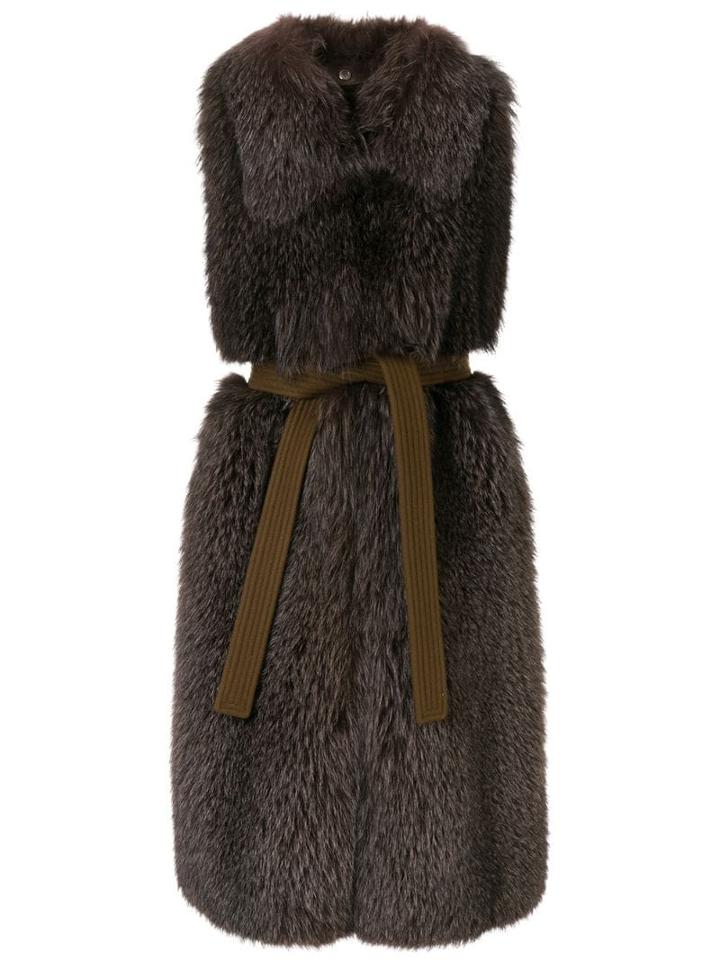 Blancha Sleeveless Shearling Jacket - Brown