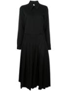 Rochas Pleated Skirt Dress, Women's, Size: 42, Black, Wool