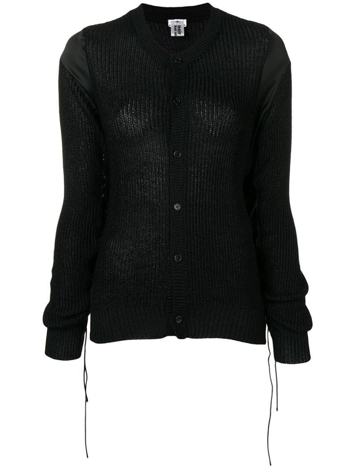 Comme Des Garçons Noir Kei Ninomiya Round Neck Cardigan - Black