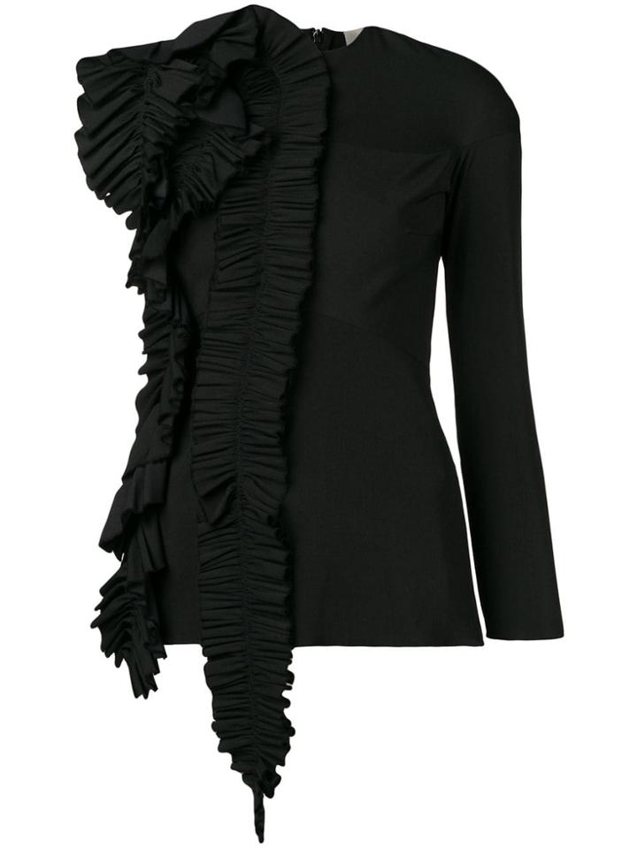 A.w.a.k.e. Ruched One Shoulder Top - Black