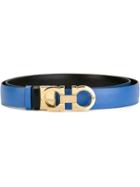 Gancini Buckle Belt, Women's, Size: 100, Blue, Calf Leather, Salvatore Ferragamo
