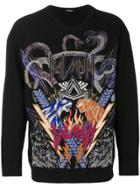 Balmain Tiger Embroidered Sweatshirt - Black
