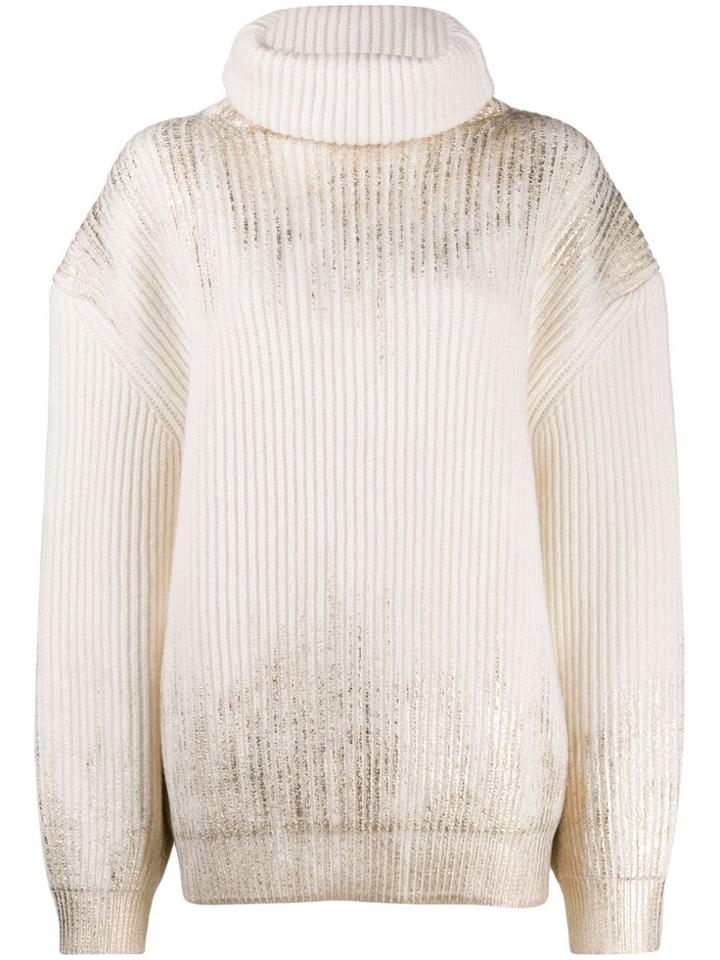 Ann Demeulemeester Turtleneck Chunky Jumper - Neutrals