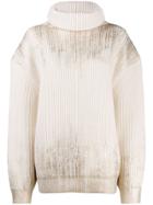 Ann Demeulemeester Turtleneck Chunky Jumper - Neutrals