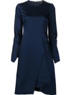 Derek Lam Asymmetric Hem Long Sleeve Dress, Women's, Size: 42, Blue, Acetate/viscose