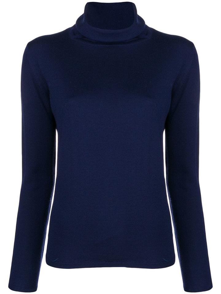 Aspesi Fine Knit Turtleneck Sweater - Blue
