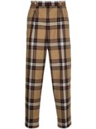 Monkey Time Check Tailored Trousers - Brown
