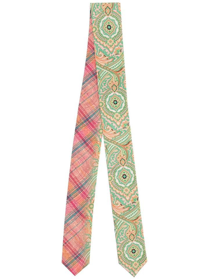 Etro Printed Slim Scarf - Green