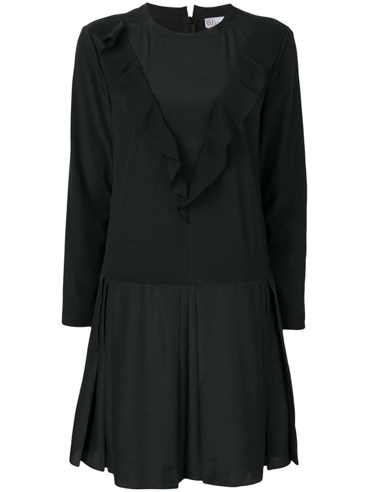 Red Valentino Red Valentino Ruffled Front Shift Dress - Black