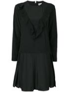 Red Valentino Red Valentino Ruffled Front Shift Dress - Black