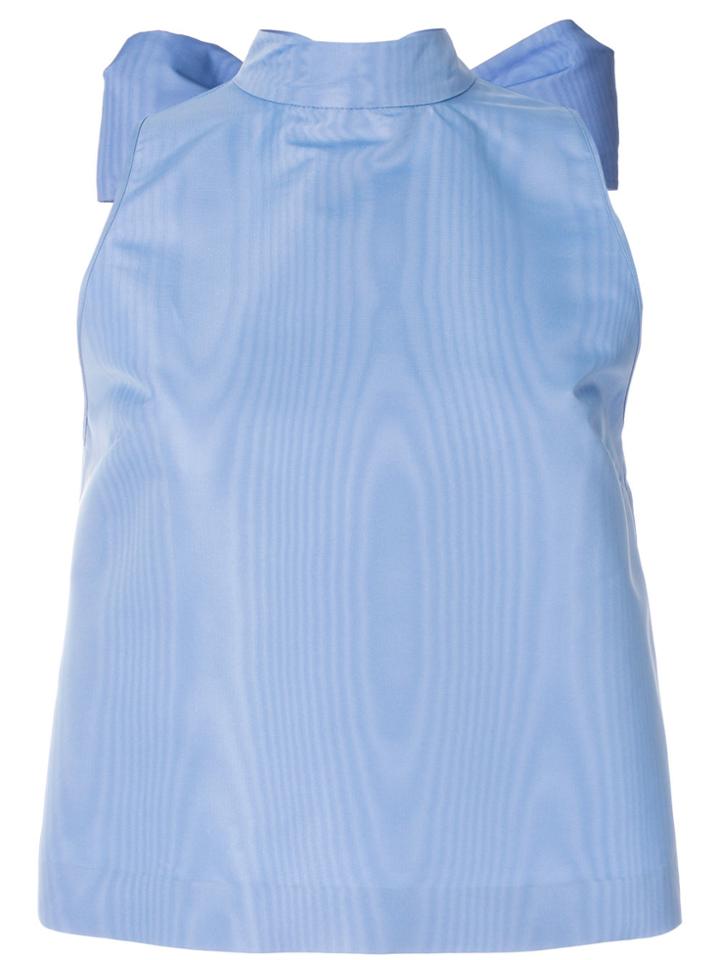 Msgm Giant Bow Sleeveless Blouse - Blue