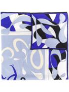 Emilio Pucci Logo And Alex Print Carré - Blue