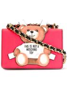 Moschino Paper Toy Bear Shoulder Bag, Women's, Red, Leather