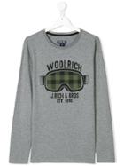 Woolrich Kids Teen Goggles Print T-shirt - Grey