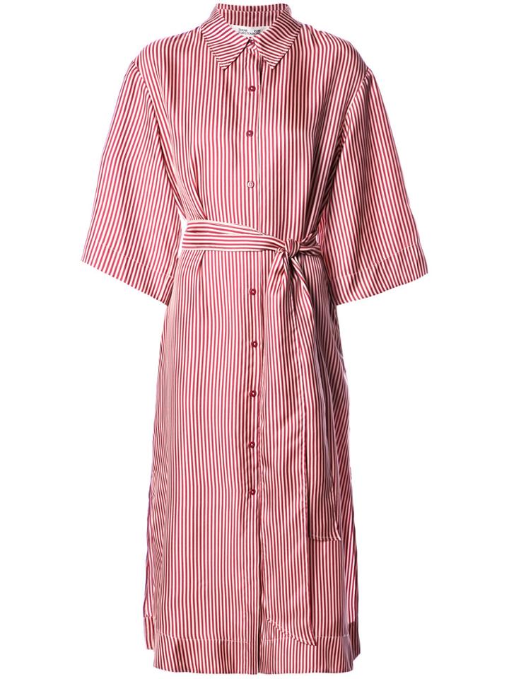 Dvf Diane Von Furstenberg Emory Striped Shirt Midi Dress - Multicolour